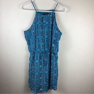 Forever 21 Aqua Black White Elastic Waist Short Dress Size M NWT